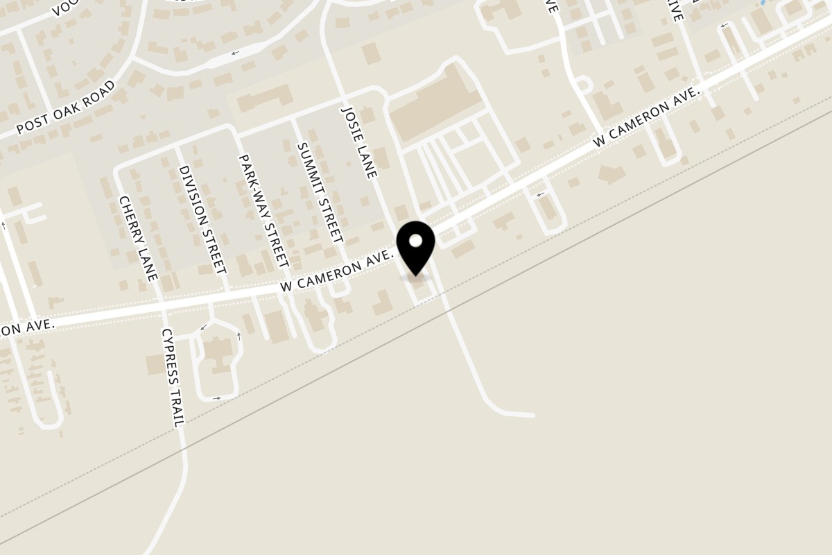 Map showing the location of Julio's Mexican Restaurant Rockdale on 1533 W Cameron Ave in Rockdale